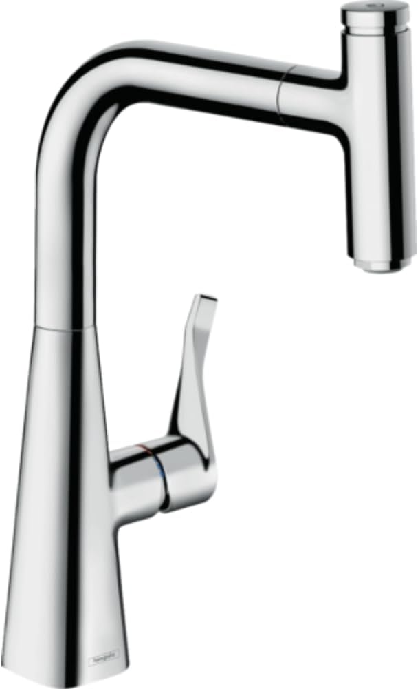 hansgrohe Metris Select Einhebel-Küchenarmatur (Komfort-Höhe 240 mm, Ausziehauslauf) Chrom ohne Schl