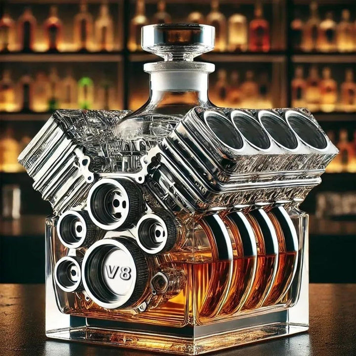 Weindekanter V8 Motor Whisky Karaffe Spirituosenentzanker V8 Motoren Whisky Flasche Auto Motor Whisk