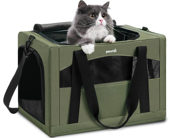 pecute Katzentasche Transporttasche Stabiler Halt Haustier Tragetasche, Transportbox Katze Leicht, F