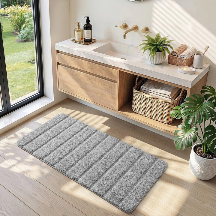 DEXI Badematte rutschfest 60 x 90 cm, Weich Badezimmerteppich Saugfähige Badteppich Waschbar Badvorl