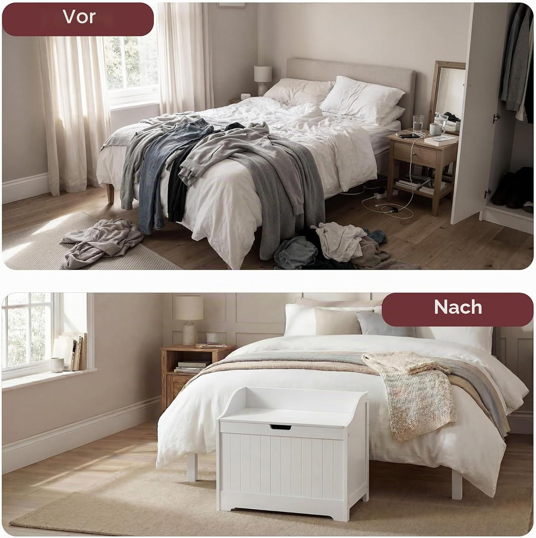 Home Discount priano Badezimmer Schrank Schrank Brust Mülleimer Holzkorb Einheit Wäschesack, Weiss