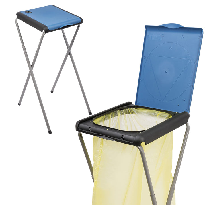 ONVAYA® Müllsackständer bis 120 Liter mit Deckel | Blau | Stabiler höhenverstellbarer Müllsackhalter