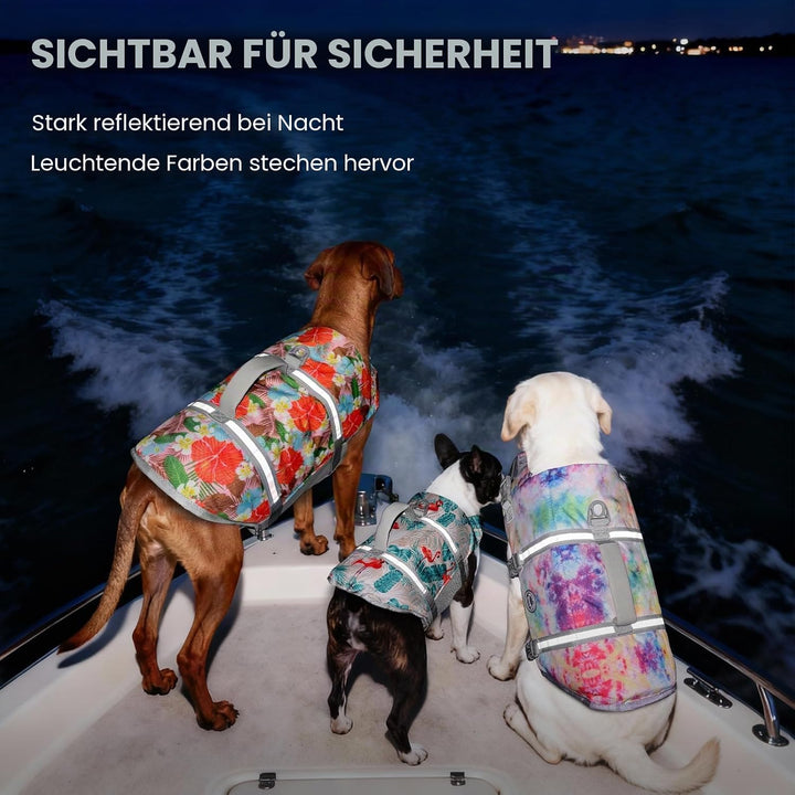 VIVAGLORY Rip Stop Schwimmweste Hund, Hundeschwimmweste, Schwimmhilfe &amp; Auftrieb, Rettungsweste Hund