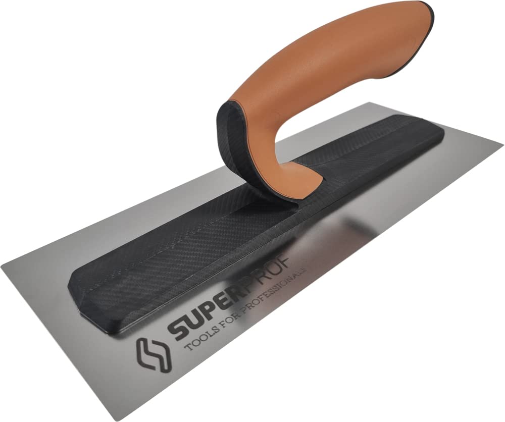 Super Prof by Maurerfreund, Comfort-Glättekelle, Extraleichte Carbon-Stütze mit Softgriff, Stabiles