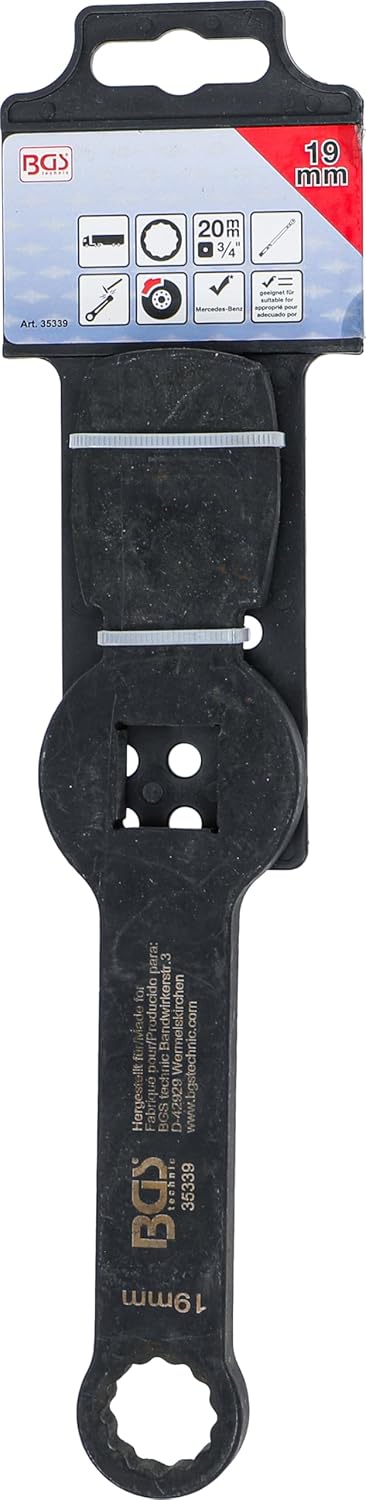 BGS 35339 | Schlag-Ringschlüssel | Zwölfkant | mit 2 Schlagflächen | SW 19 mm Schlüsselweite: 19 mm,