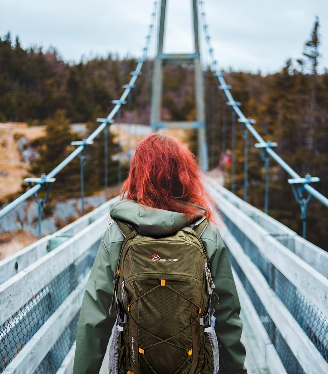 MOUNTAINTOP 40L Wanderrucksack Herren Damen Trekkingrucksack Outdoor Rucksäcke mit Regenhülle für Ca