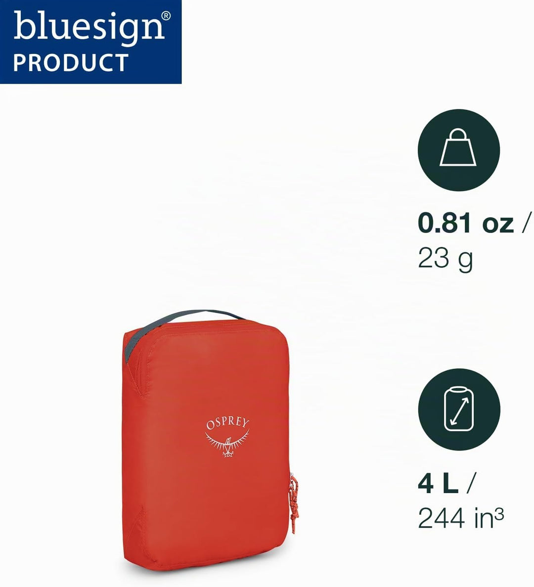 Osprey Ultralight Packing Cube Black Large Mars Orange M - Fassungsvermögen 4L Casual, Mars Orange M