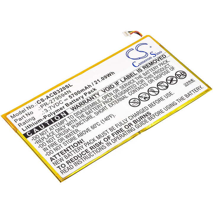 CS-ACB320SL Akkus 5700mAh Kompatibel mit [Acer] A3-A40, A3-A50, A3-A50-K3HP, A5008, A6003, B3-A30, B