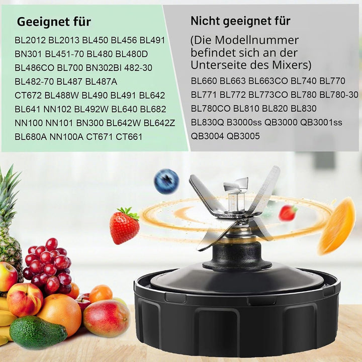Mixer Ersatzteile für Ninja,2 Stück Blender Becher mit Herausnehmbarem Deckel,7 Flossen-Extraktor-Kl