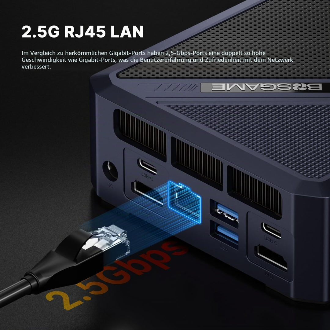BOSGAME P5 Pro Mini-PC AMD Ryzen 7 6800H, 8 Kerne 16 Threads, Radeon 680M, 32GB DDR5 RAM, 1TB PCIe S