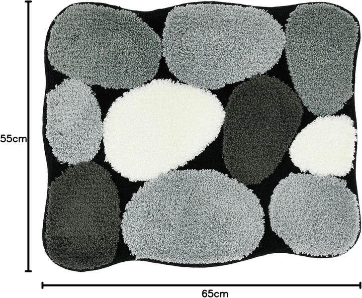 Kleine Wolke 8972926331 Badteppich Stone , 55 x 65 cm, schwarz 55 x 65 cm Schwarz, 55 x 65 cm Schwar