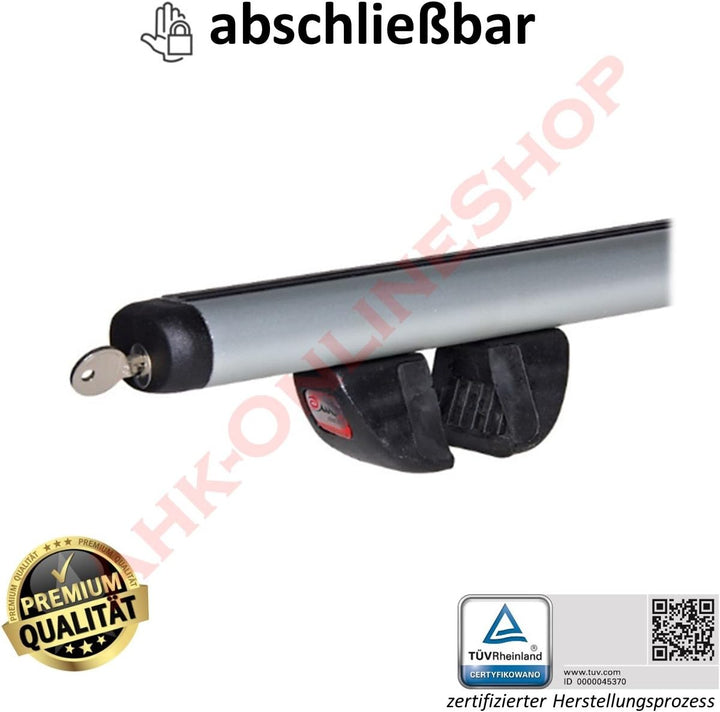 Alu Relingträger universal Dachträger abschliessbar Lastenträger Grundträger ALFA - 160cm