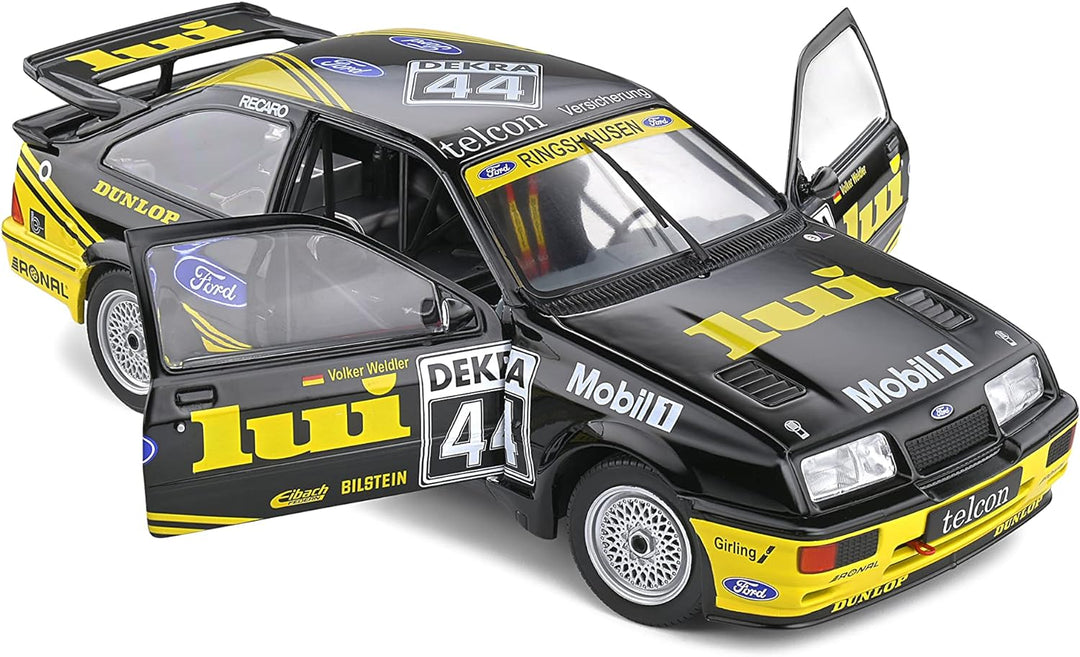 Solido 421180900 1:18 Ford Sierra RS 500# 44 schwarz, Modellauto, Die-Cast-Fahrzeug
