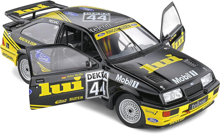 Solido 421180900 1:18 Ford Sierra RS 500# 44 schwarz, Modellauto, Die-Cast-Fahrzeug