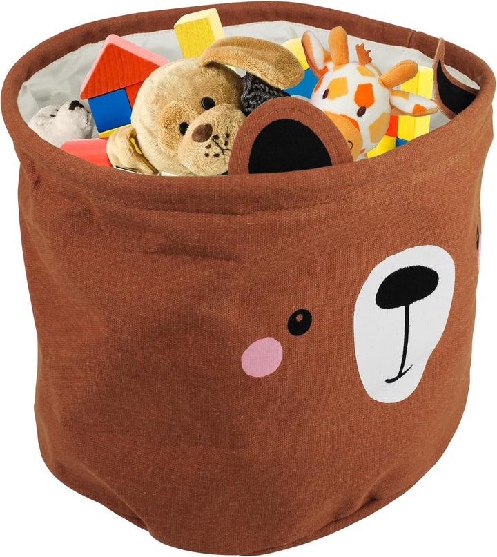 2er Set Aufbewahrungskorb mit Motivwahl Tiere Bär Löwe Koala Kinder (Bär)