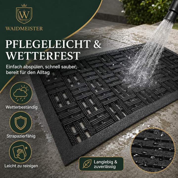 DILUMA Fussmatte Matador 45x75 cm Outdoor Schmutzfangmatte Fussabstreifer Fussabtreter aus Gummi für