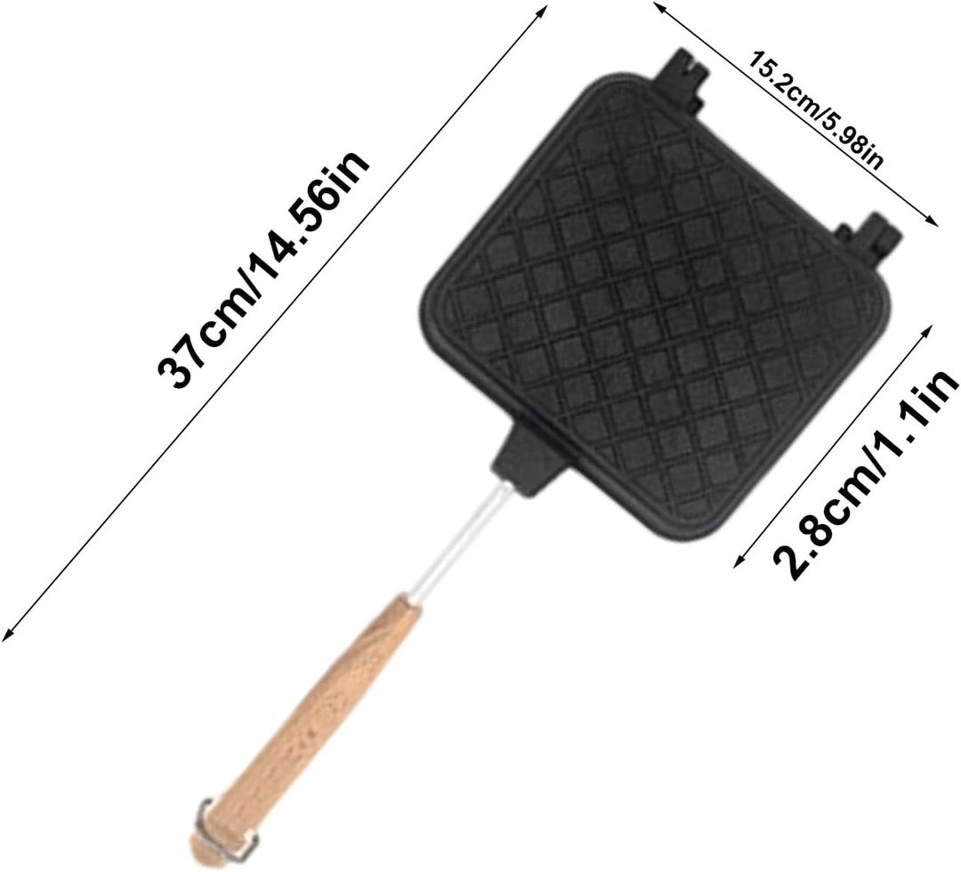 Sandwichmaker Aus Gusseisen, Grillkäse-Sandwichpresse Mit Abnehmbarem Griff, Camping-Sandwich-Maker