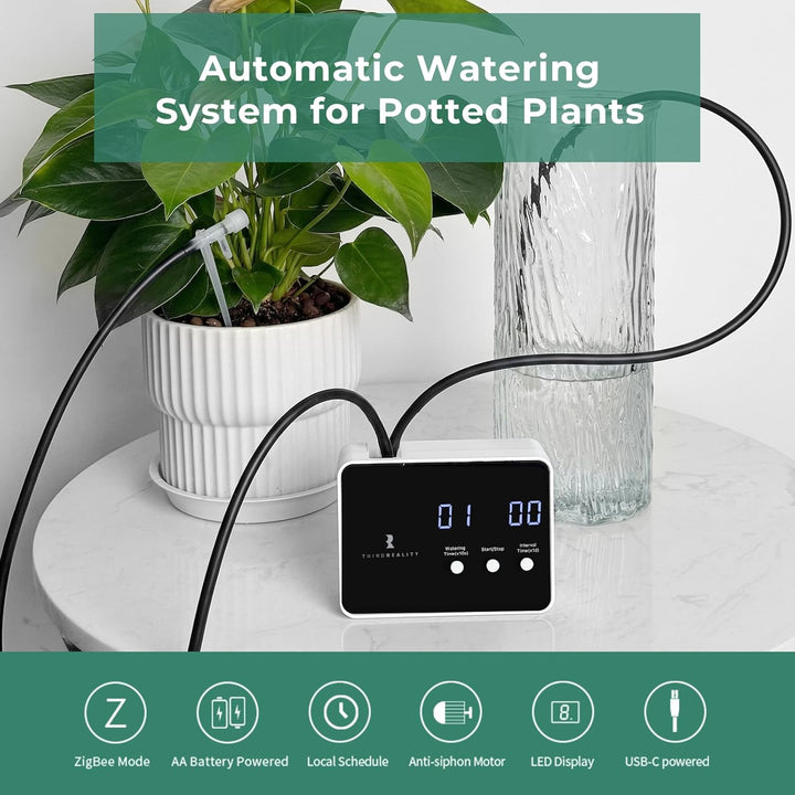 THIRDREALITY Zigbee Smart Watering Kit Pro, Indoor Plant Watering System, Hub Required Watering Pro