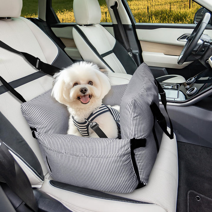 Hunde-Autositz für kleine, mittelgrosse Hunde – erhöhter Haustiersitz mit Sicherheitsgurt, rutschfes