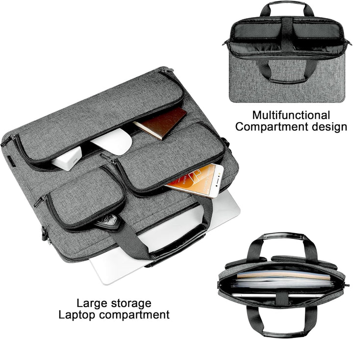 DOMISO 15-15.6 Zoll Laptoptasche Wasserdicht, Business Aktentasche mit Schulterriemen, Tragbare Comp