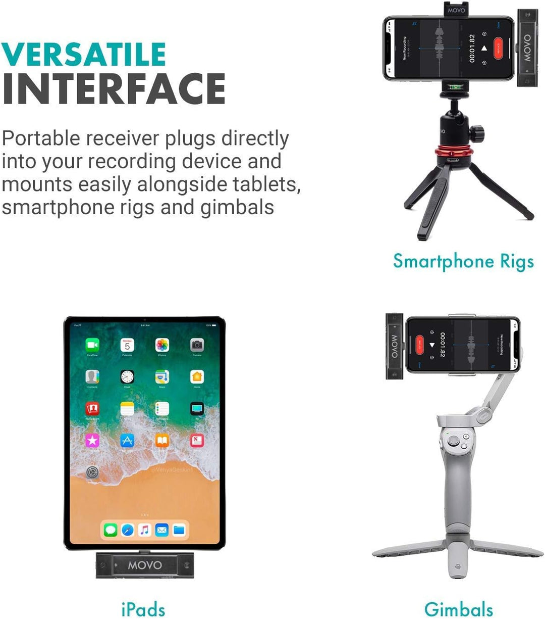 Movo Edge-DI-Duo Drahtloses Lavalier für iPhone - Perfektes kompaktes Lav-Mikrofon für Smartphone Gi