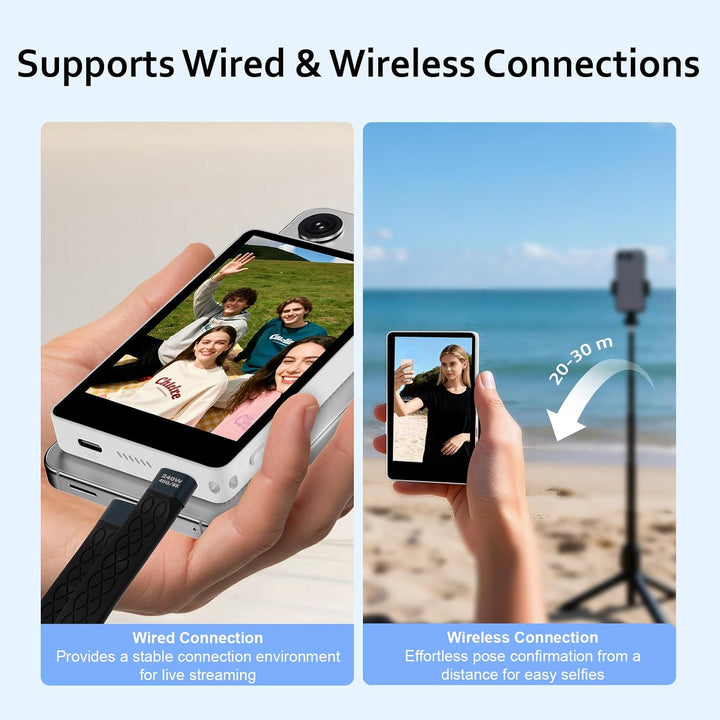 Bettdow Handy Selfie Monitor 3,97“, Magnetischer Smartphone Vlog Bildschirm für iPhone & Android Tel