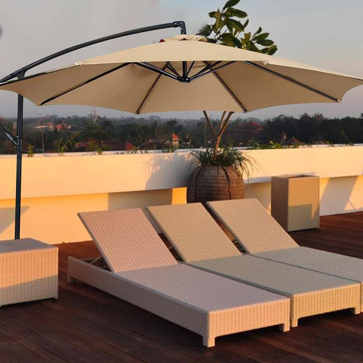 SMLJFO Ersatz-Sonnenschirm-Abdeckung mit 8 Rippen, 3 m Markttisch-Regenschirm, UV-Schutz, Rot 3m/9.8