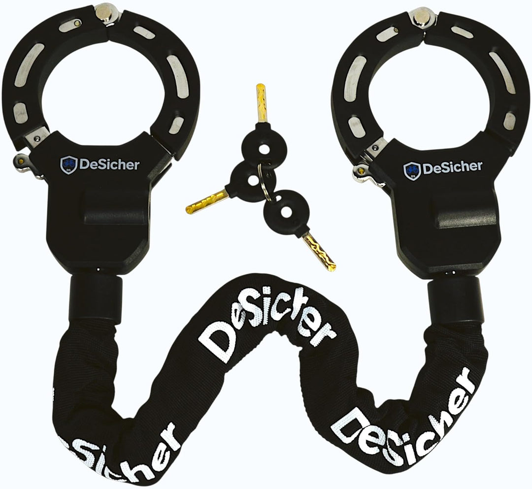 DuoLock 90 - Grosses Handschellen-Kettenschloss für E-Scooter & Fahrrad, 90 cm, 70 mm Öffnungsdurchm