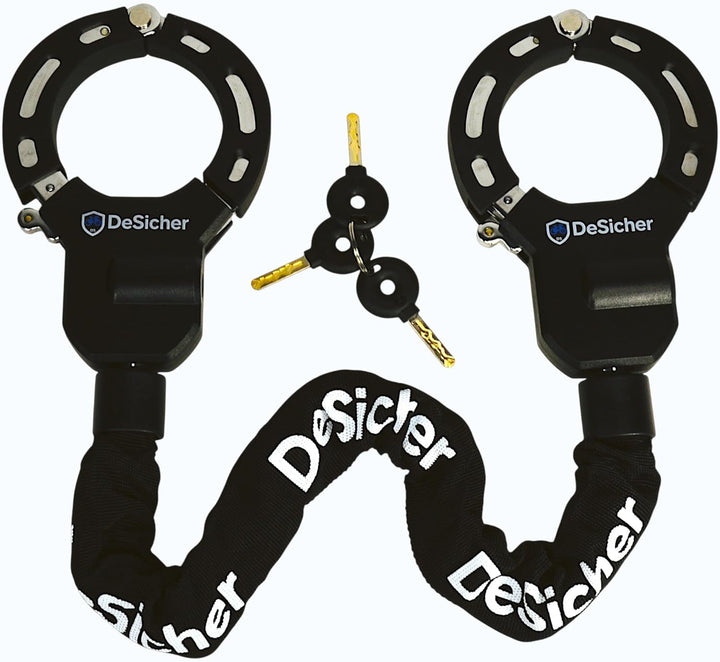 DuoLock 90 - Grosses Handschellen-Kettenschloss für E-Scooter & Fahrrad, 90 cm, 70 mm Öffnungsdurchm