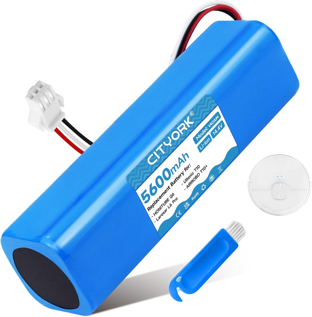 CITYORK 5600mAh 14,4 V Li-ion Akku für HONITURE Q6/Q6 Pro, Für AIRROBO T20+ T10+ T9, Für Ultenic T10