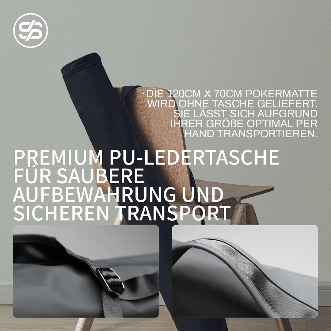 SLOWPLAY Nash Pokermatte, Ultra glatt, mobil, Art-déco-Layout | Samtig glatte Oberfläche; rutschfest
