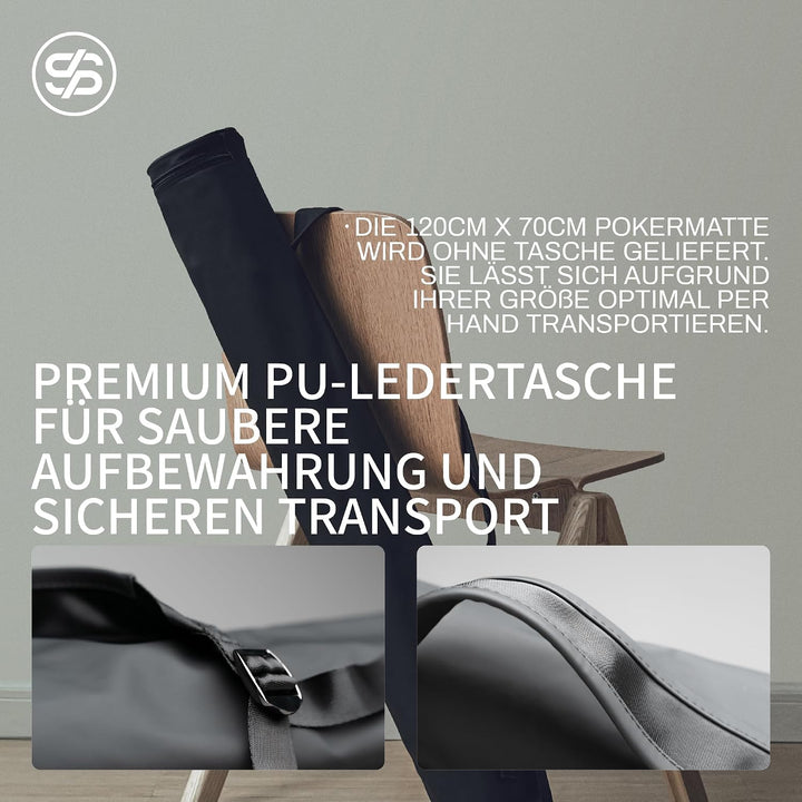 SLOWPLAY Nash Pokermatte, Ultra glatt, mobil, Art-déco-Layout | Samtig glatte Oberfläche; rutschfest