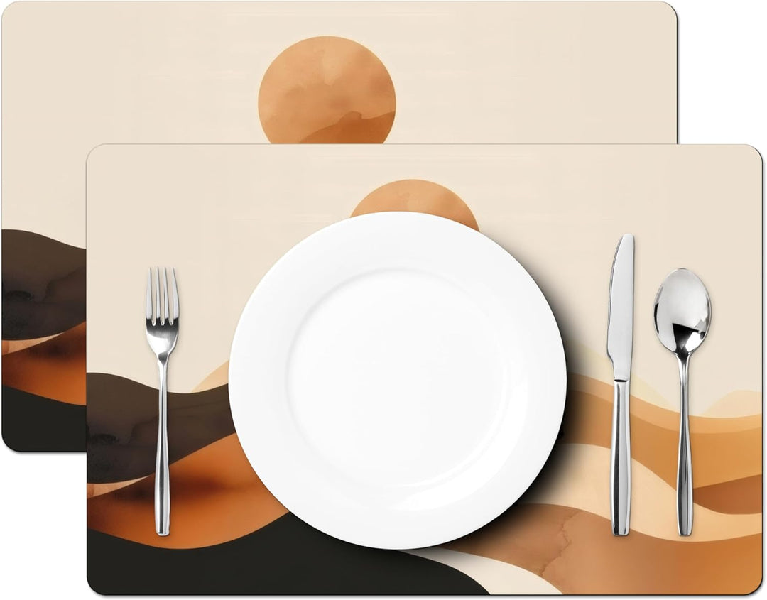KitchenYeah© Platzsets Abwaschbar 6-Teilig 45x30 cm Tischsets Platzdeckchen rutschfeste Platzset Unt
