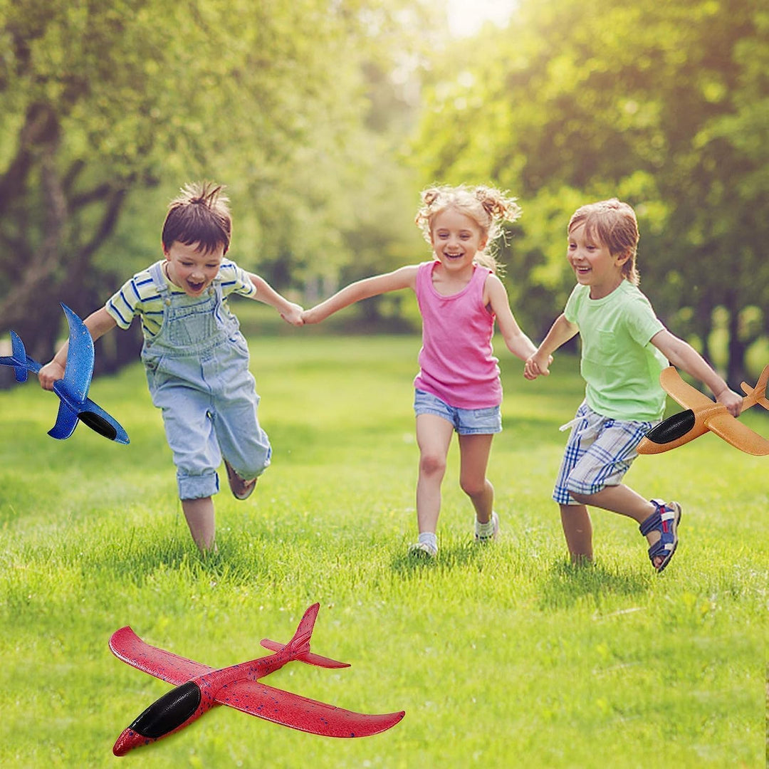 Erinnmy 4 Stück Kinder Schaum Segelflugzeug, 44cm Flugzeug Spielzeug, Segelflugzeug Schaum Flugzeug,
