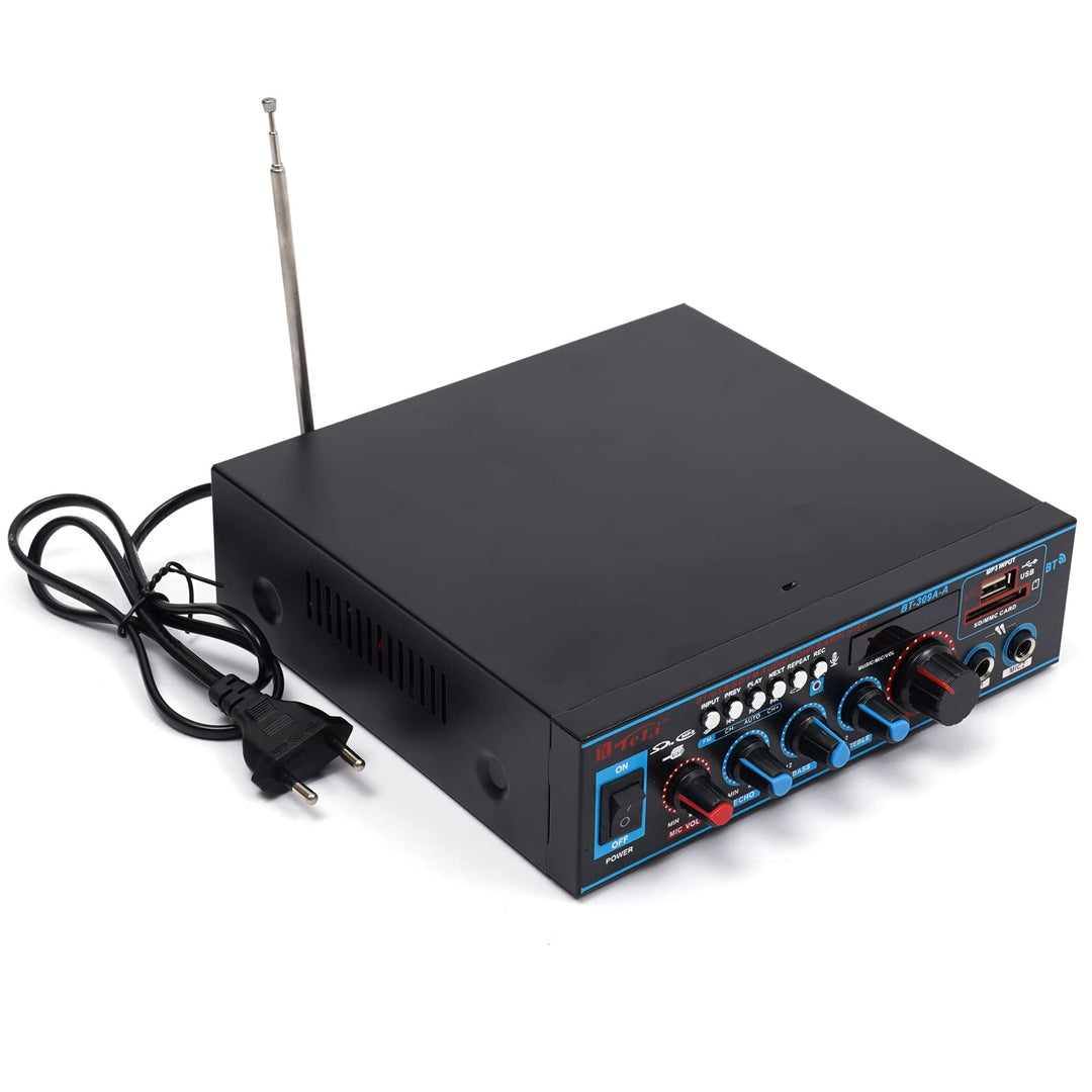 MBUYI HiFi Verstärker mit Bluetooth, Stereo Audio Receiver mit 2 Mikrofoneingang Echo, Amplifier End