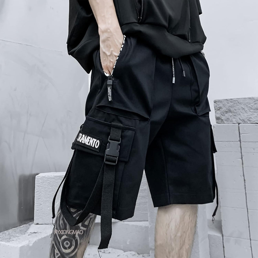 XYXIONGMAO Techwear Shorts Herren Cargo Cyberpunk Hip Hop Gothic Japanische Streetwear Männer Tech W