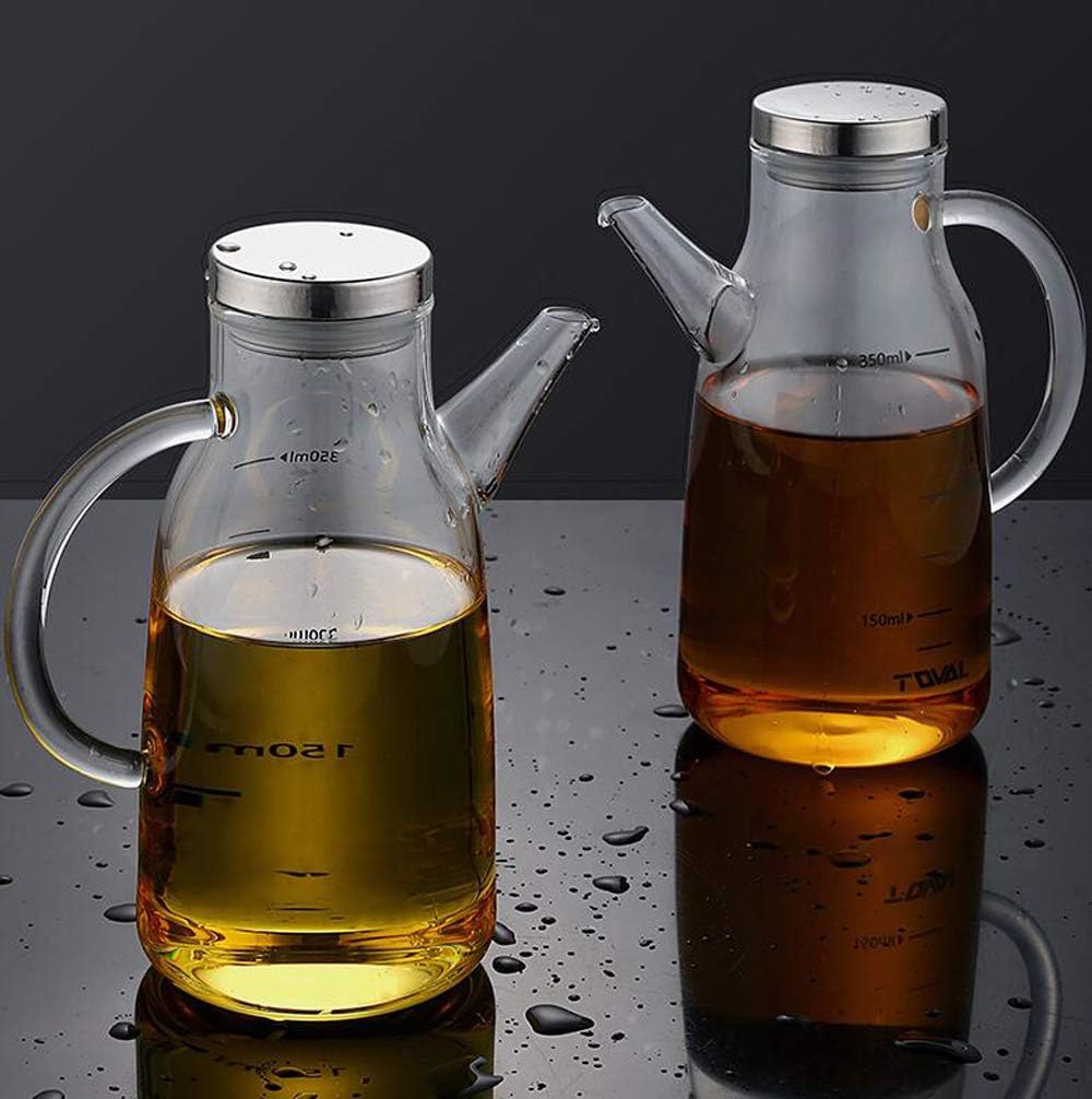 XiaoShenLu Essig und Ölflasche, Ölspender und Hohes Borosilikatglas Olivenöl Flasche Behälter für BB