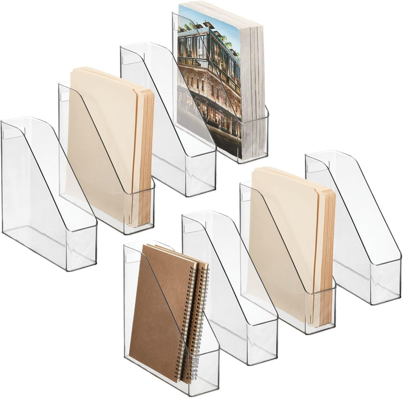mDesign 8er-Set Stehsammler für Zeitschriften, Akten oder Umschläge – Zeitschriftenhalter aus Kunsts