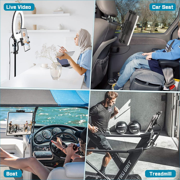 Cenawin Laufband Tablet Halterung Schwanenhals, Flexible Heimtrainer Tablet Halter Ständer Lang Arm