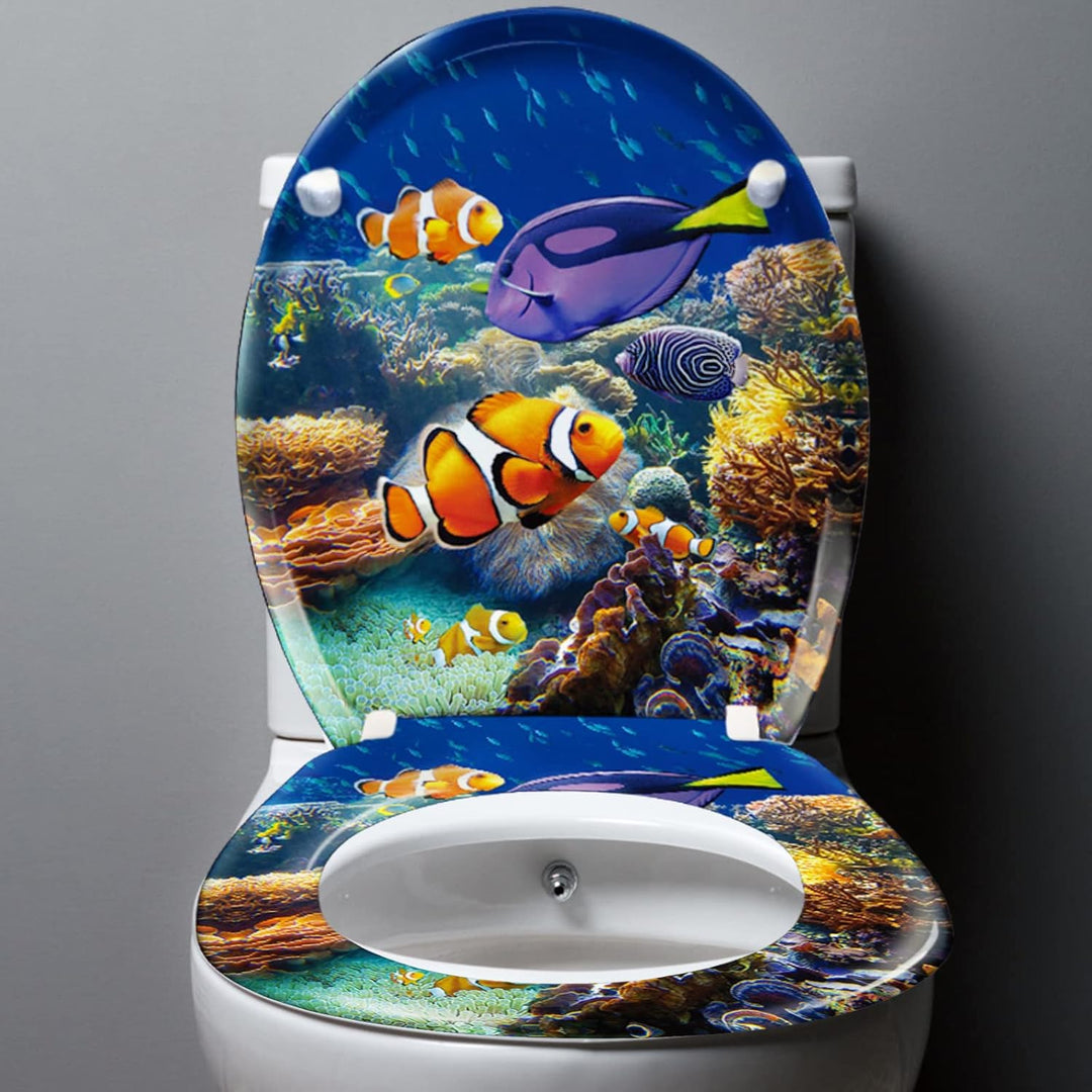 LILIIN Toilettendeckel WC Sitz, Absenkautomatik & Quick-Release, Antibakteriell, Duroplast Klodeckel