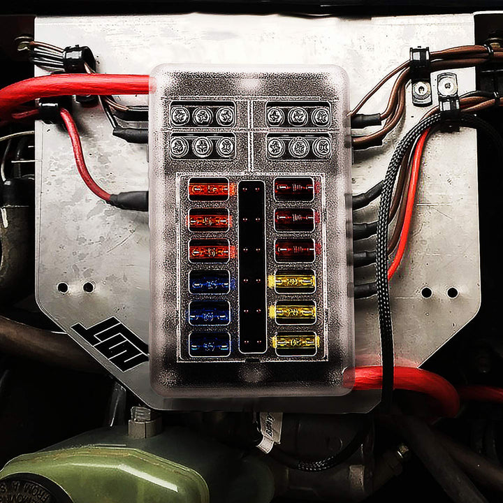 Kohree 12 Fach kfz Sicherungshalter 12 Volt, kfz Sicherungskasten 12V mit LED-Anzeige, 24 Sicherunge