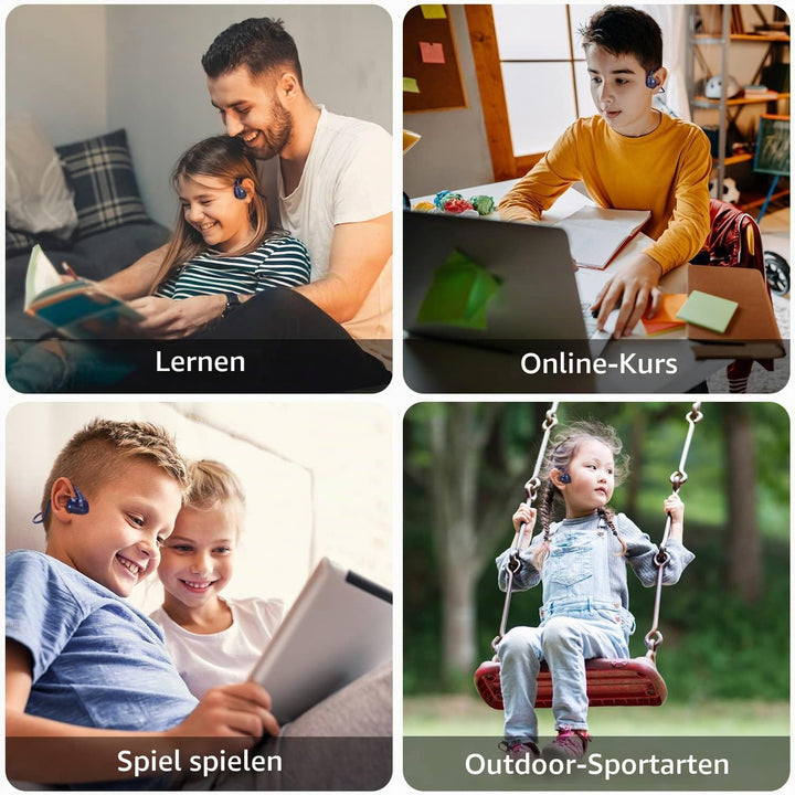 BANIGIPA Kinder-Kopfhörer, offene Ohr-Kopfhörer bequem für Teens Kind Jungen Mädchen, drahtlose Blue