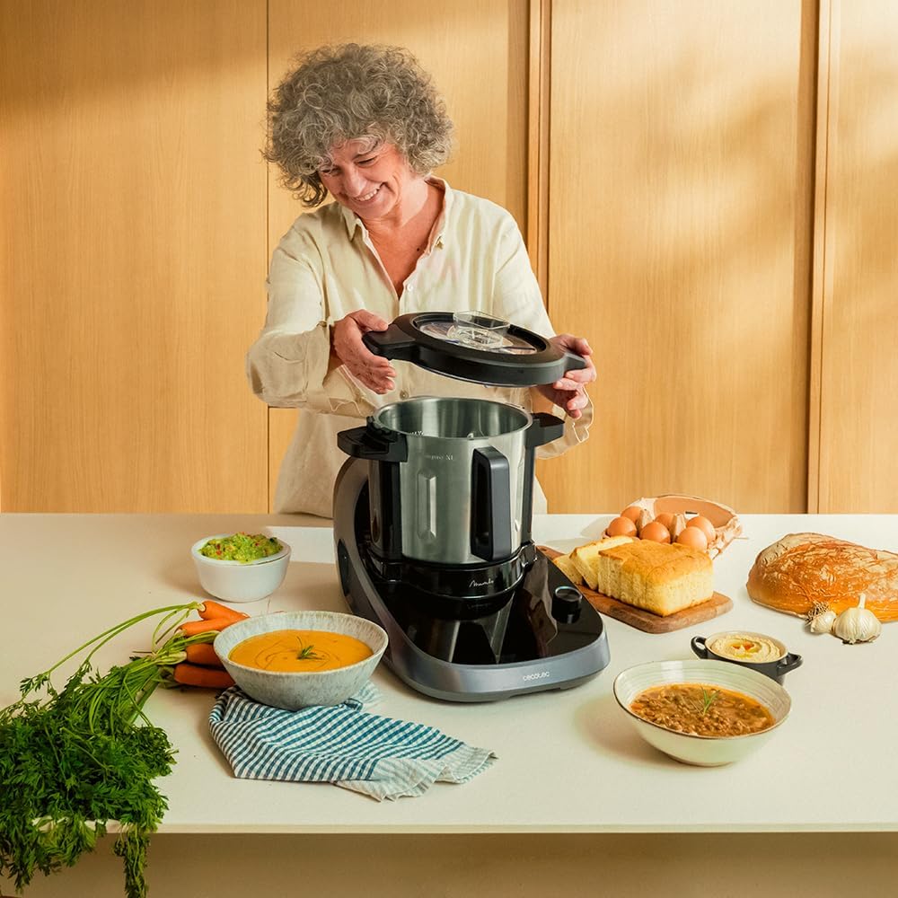Cecotec Küchenroboter mit Lebensmittelspender Mambo CooKing Unique. 2200 W, 45 Funktionen, Tausende