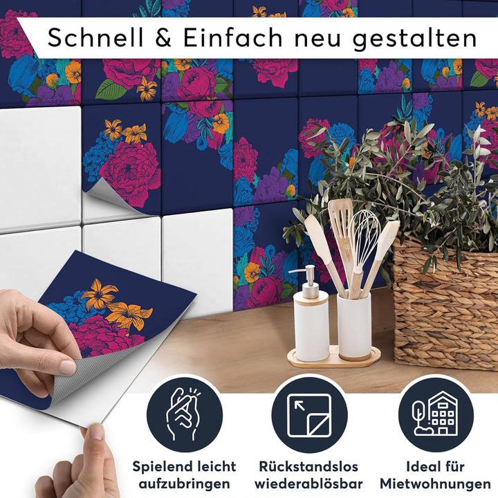 CREATISTO Klebefliesen Stickerfliesen Fliesenfolie - Hochwertige Sticker Aufkleber für Wandfliesen I