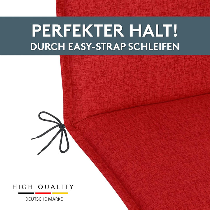 LILENO HOME Sonnenliege Auflage als [1er Set - Rollliege] in Rot - Gartenliegen Auflage perfekt für