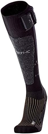 therm-ic PowerSocks Set Heat Uni + S-Pack 1400B Heated Socks + Battery Spack 1400 Bluetooth, Black T