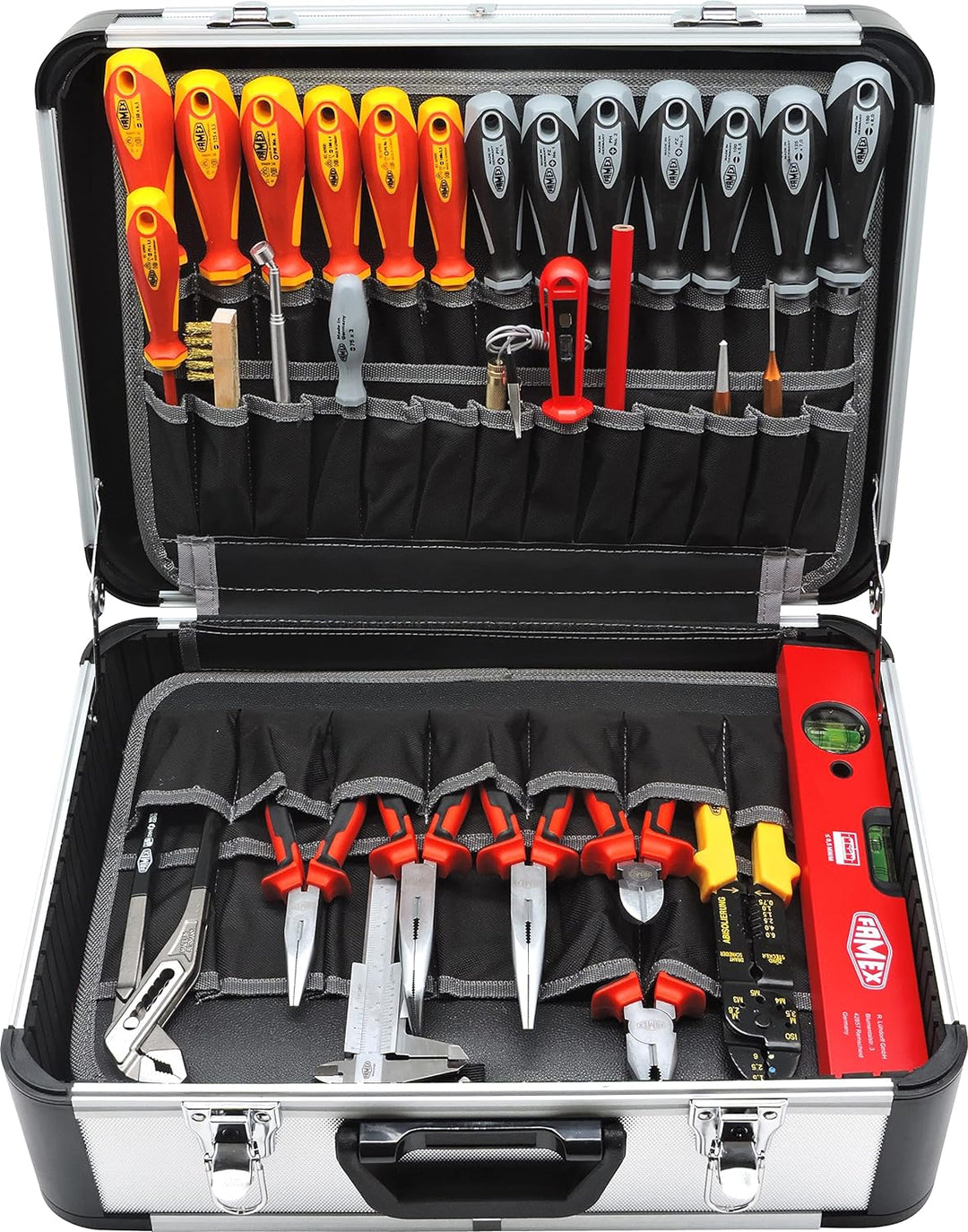 FAMEX 419-43 Profi Alu Werkzeugkoffer 191-/275-teilig - mit umfangreichem Werkzeug Set und Steckschl