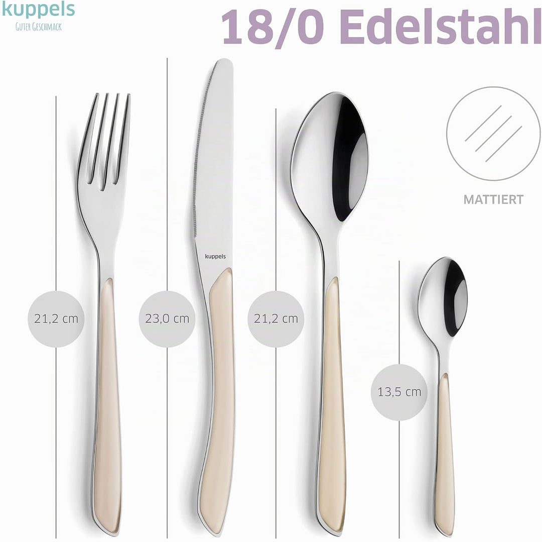 Kuppels Prisma Besteck Set für 6 Personen aus Edelstahl poliert | Besteckset 24-teilig | Hochwertige