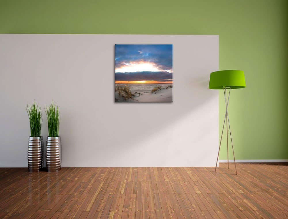 Pixxprint Ruhige Sanddüne an der Nordsee, Format: 70x70 auf Leinwand, 70x70