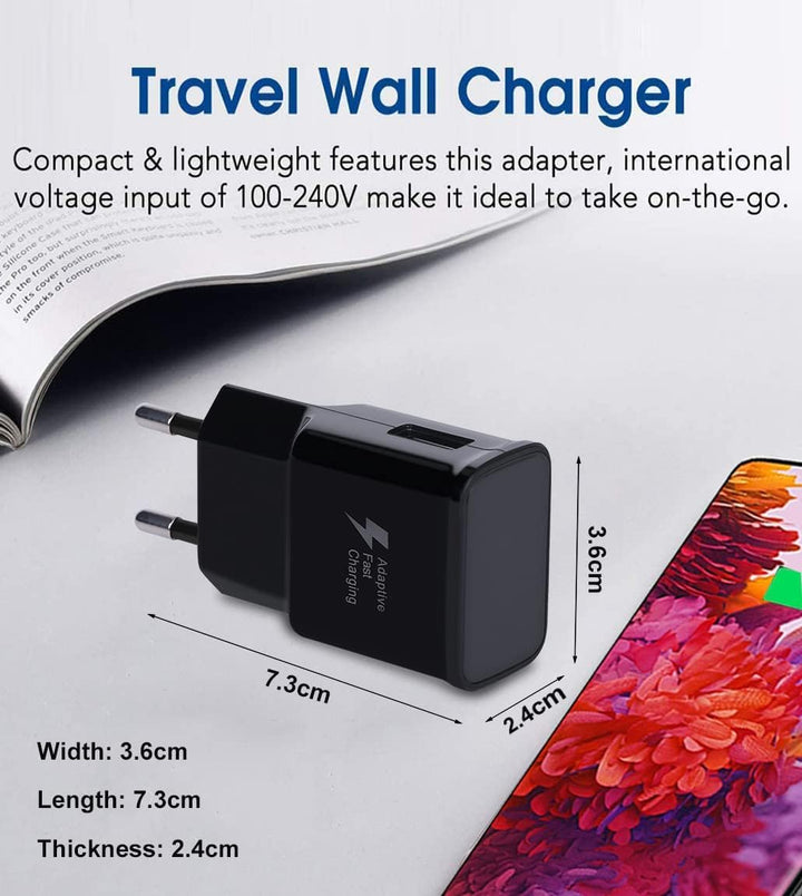 2-Pack Ladegerät mit Ladekabel Kompatibel mit Samsung Galaxy S8, S8 Plus, S9, S9 Plus, S10, S10 Plus